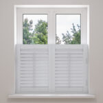 Pebble Grey Cafe Style Plantation Shutters