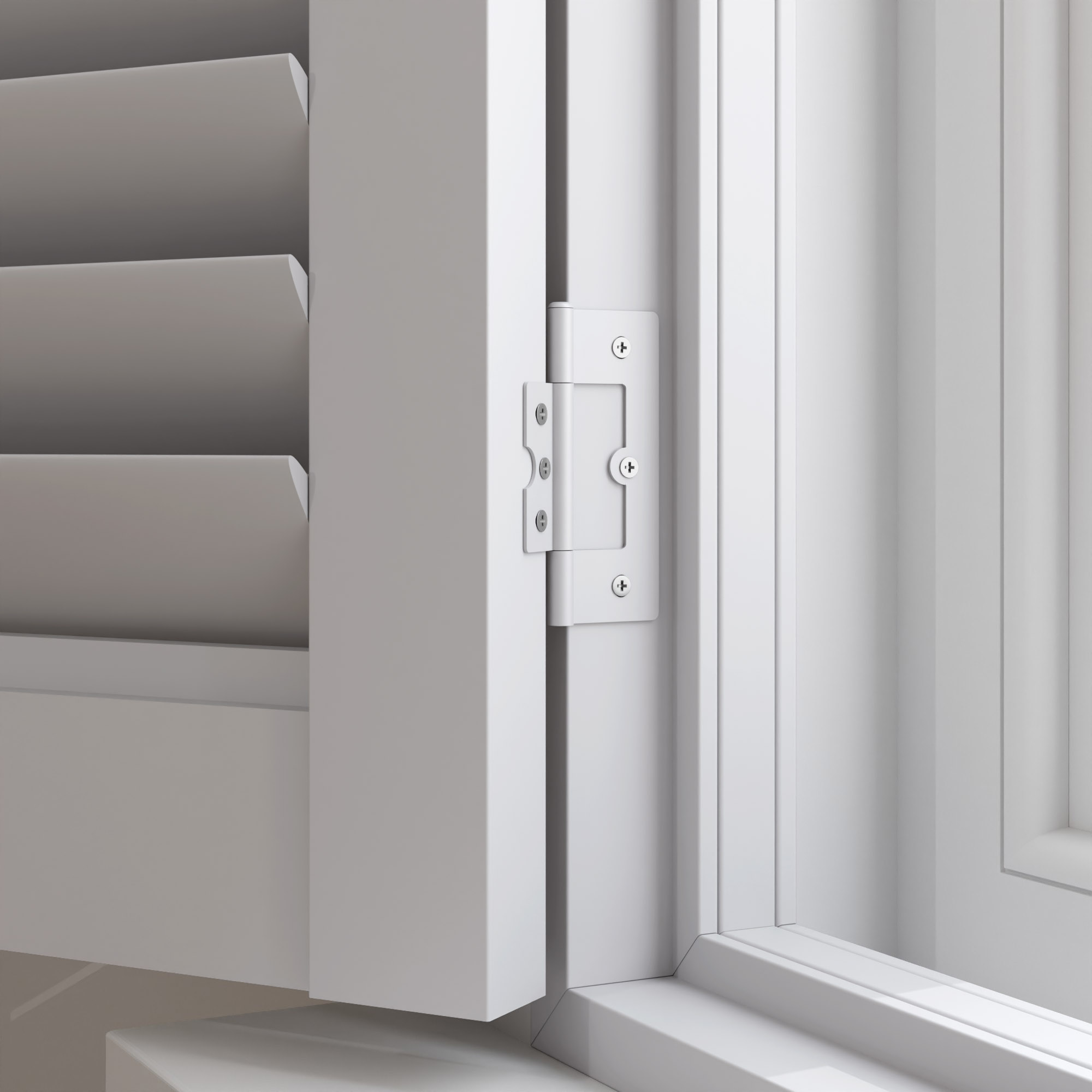 Pebble Grey Full Height Plantation Shutters - Image 3