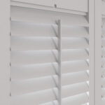 Pebble Grey Tier On Tier Plantation Shutters