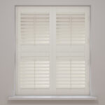 Linen White Tier On Tier Plantation Shutters