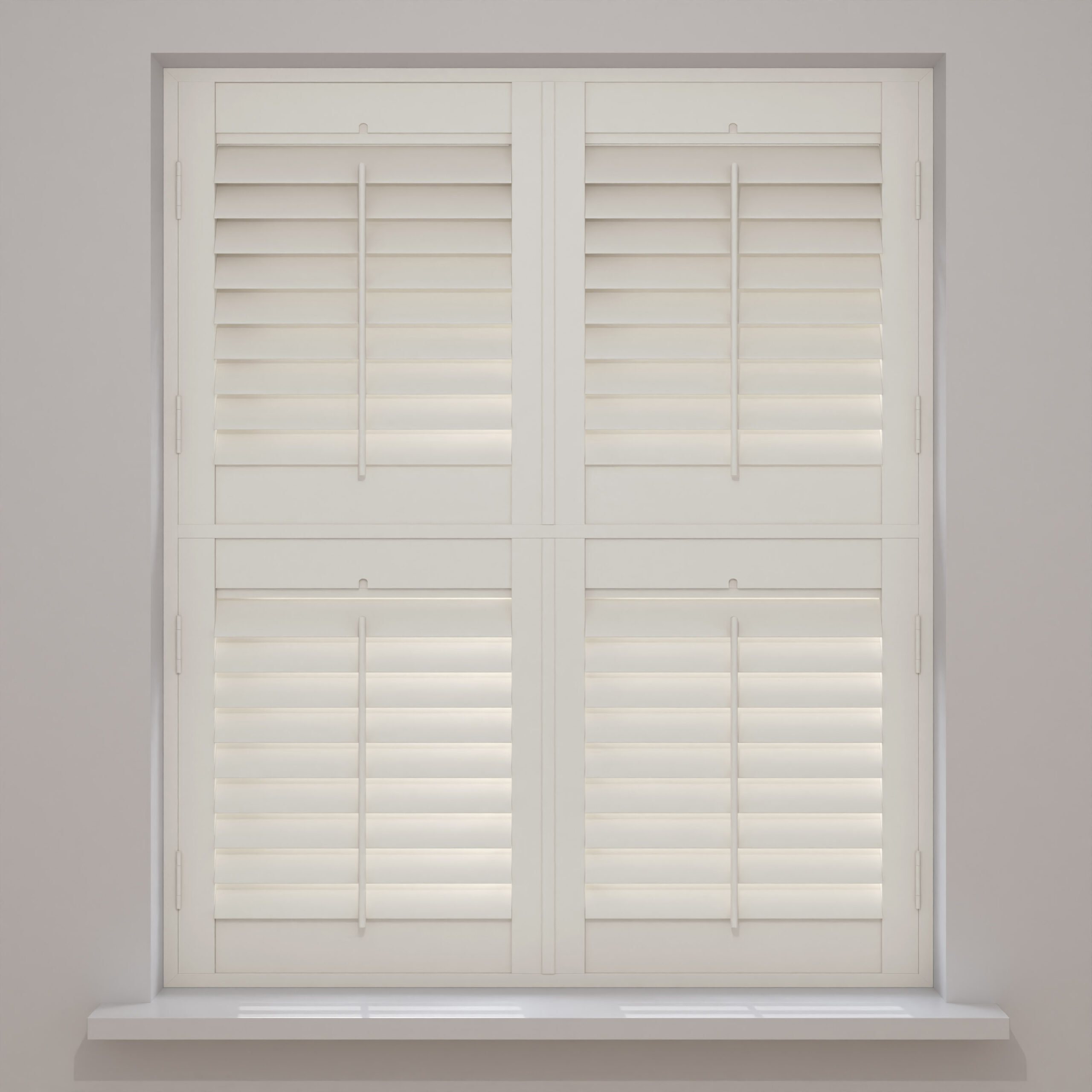 Linen White Tier On Tier Plantation Shutters - Image 2