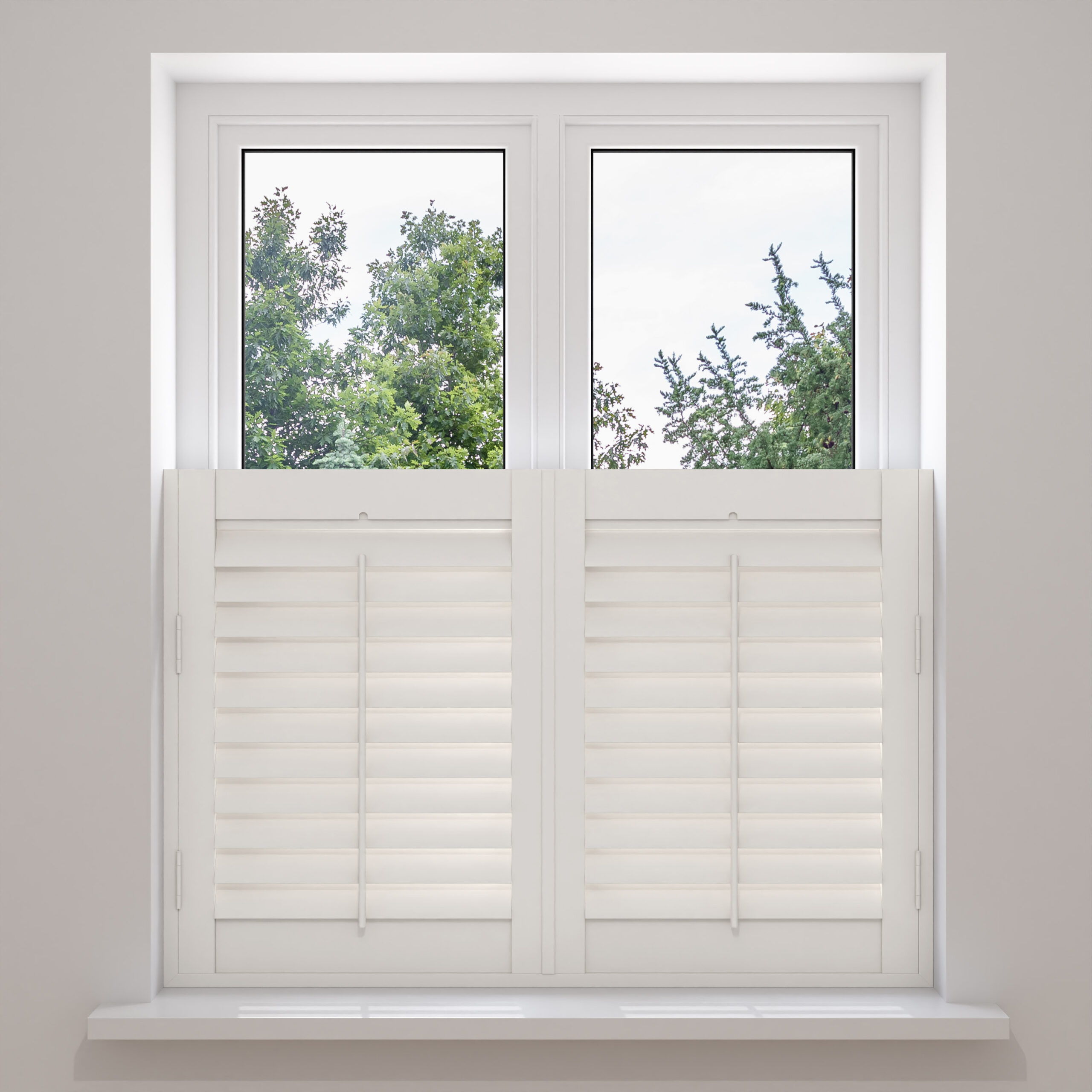 Cloud White Cafe Style Plantation Shutters - Image 2