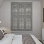 Ash Grey Tier On Tier Plantation Shutters