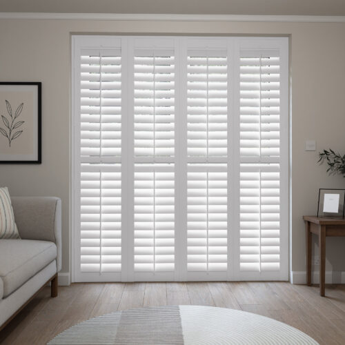 Bright White Full Height Plantation Shutters