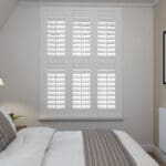 Bright White Tier On Tier Plantation Shutters