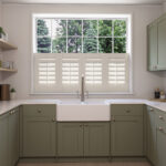 Almond Cream Cafe Style Plantation Shutters