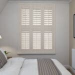 Almond Cream Tier On Tier Plantation Shutters