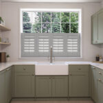 Dove Grey Cafe Style Plantation Shutters