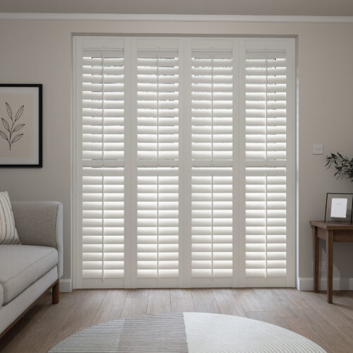Stone Grey Full Height Plantation Shutters