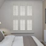 Stone Grey Tier On Tier Plantation Shutters