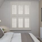 Linen White Tier On Tier Plantation Shutters