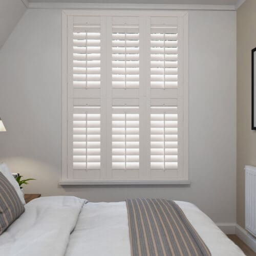 Cloud White Tier On Tier Plantation Shutters