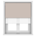 TradeChoice Blackout Beige Motorised Double Roller Blind