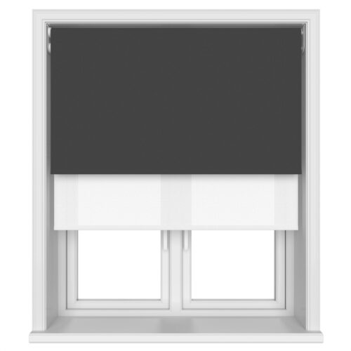 TradeChoice Blackout Black Motorised Double Roller Blind