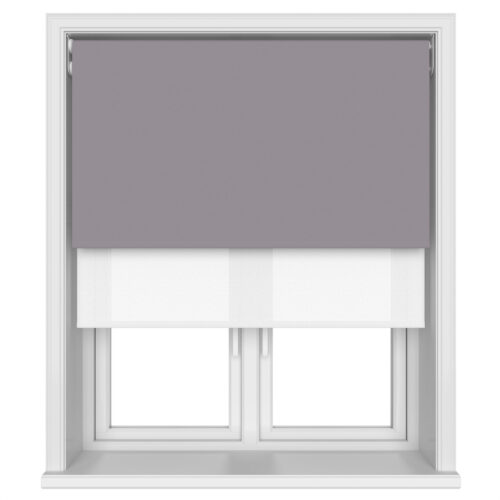 TradeChoice Blackout Charcoal Motorised Double Roller Blind