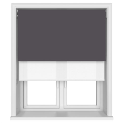 TradeChoice Blackout Dark Grey Double Roller Blind