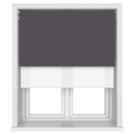 TradeChoice Blackout Dark Grey Motorised Double Roller Blind
