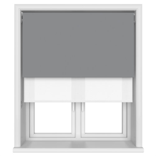 TradeChoice Blackout Flint Grey Double Roller Blind