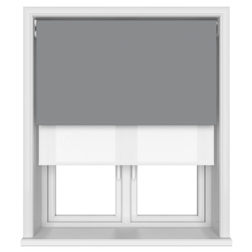 TradeChoice Blackout Flint Grey Motorised Double Roller Blind