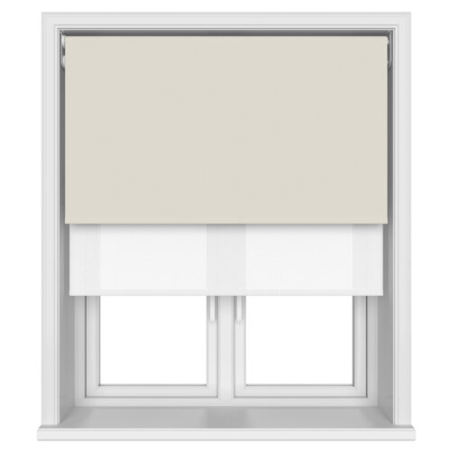 TradeChoice Blackout Ivory Motorised Double Roller Blind