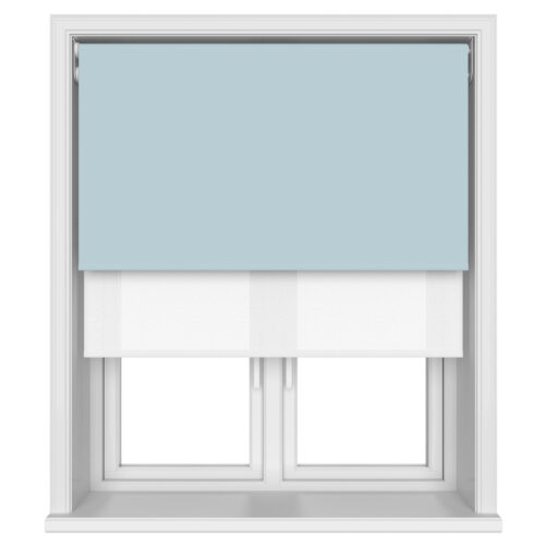 TradeChoice Blackout Light Blue Motorised Double Roller Blind