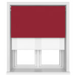 TradeChoice Blackout Red Motorised Double Roller Blind