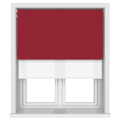 TradeChoice Blackout Red Motorised Double Roller Blind