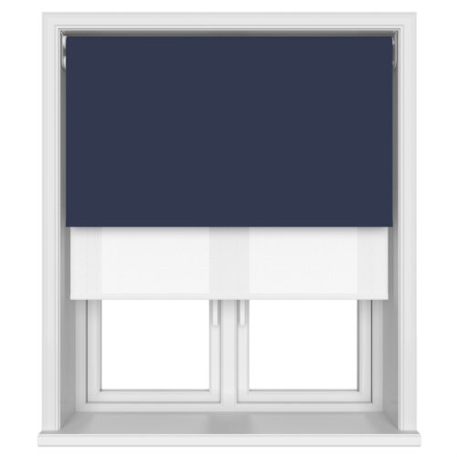 TradeChoice Blackout Royal Blue Motorised Double Roller Blind