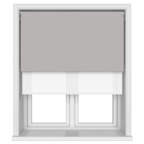 TradeChoice Blackout Silver Double Roller Blind