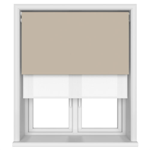 TradeChoice Blackout Stone Motorised Double Roller Blind