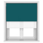 TradeChoice Blackout Teal Motorised Double Roller Blind
