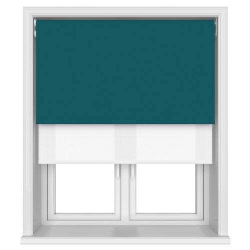 TradeChoice Blackout Teal Motorised Double Roller Blind