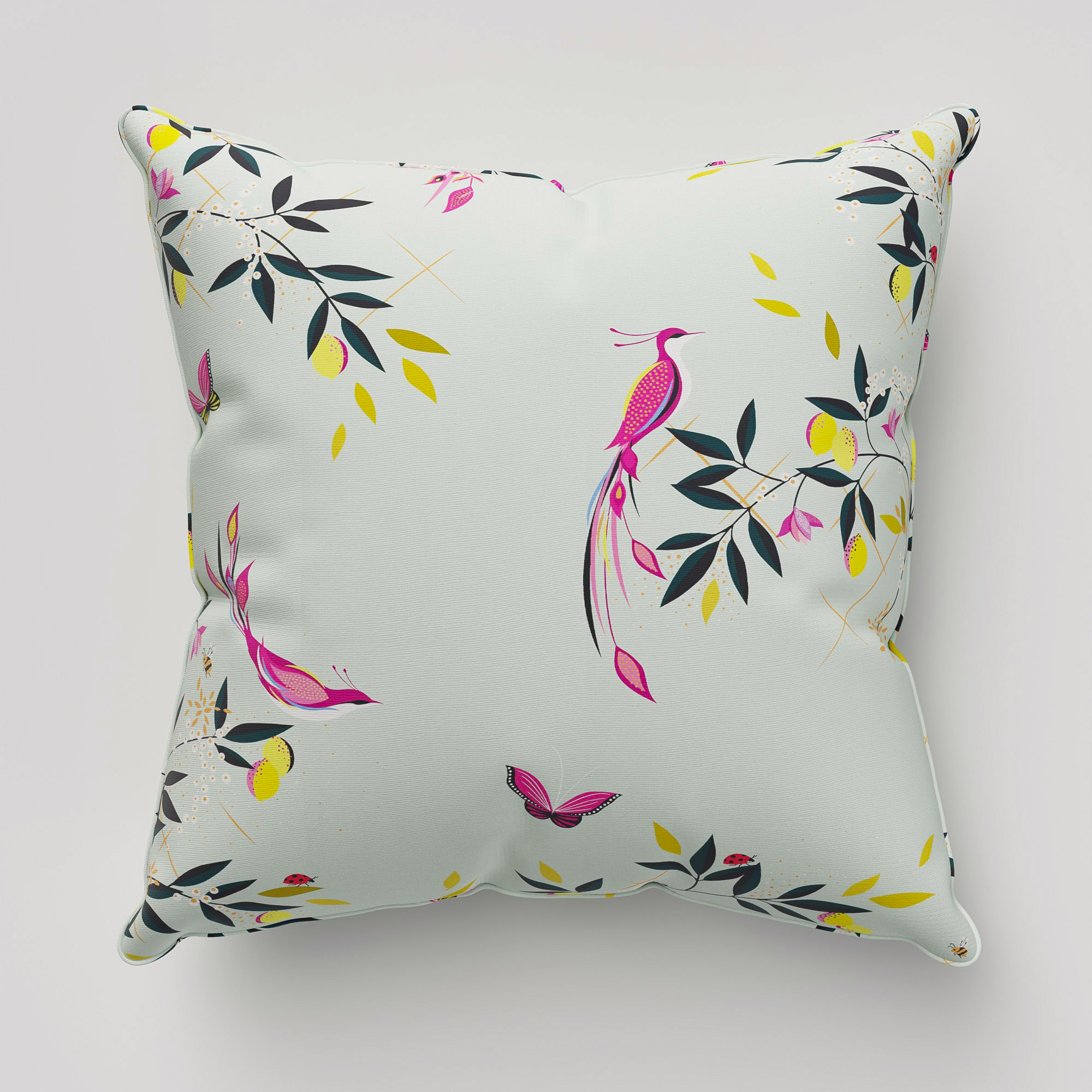 Sara Miller Birds & Trellis Duckegg Cushion - Image 2