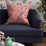 Sara Miller Butterflies & Trellis Peach Cushion