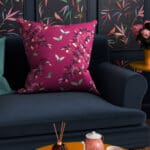 Sara Miller Butterflies & Trellis Purple Cushion