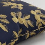 Sara Miller Etched Leaves Deep Navy Cushion