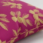 Sara Miller Etched Leaves Fuchsia Cushion