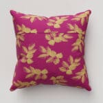 Sara Miller Etched Leaves Fuchsia Cushion