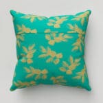 Sara Miller Etched Leaves Green Cushion