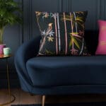 Sara Miller Linear Bamboo Dark Green Cushion