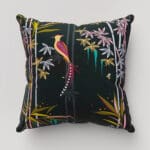 Sara Miller Linear Bamboo Dark Green Cushion