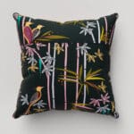 Sara Miller Linear Bamboo Dark Green Cushion