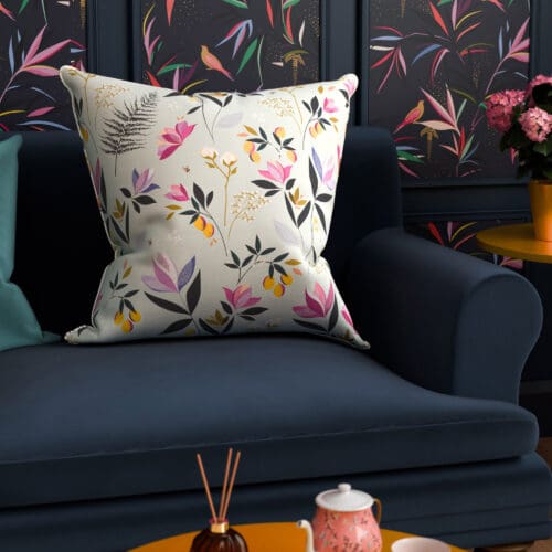 Sara Miller Orchard Floral Duckegg Cushion