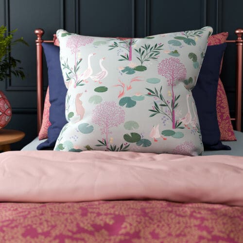 Sara Miller Riverbank Tales Pale Blue Cushion