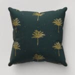 Sara Miller Small Palm Tree Forest Green Cushion