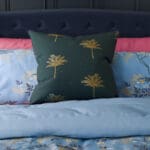 Sara Miller Small Palm Tree Forest Green Cushion