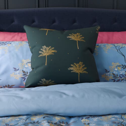 Sara Miller Small Palm Tree Forest Green Cushion