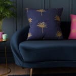 Sara Miller Small Palm Tree Navy Cushion