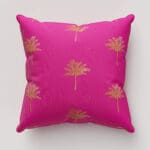 Sara Miller Small Palm Tree Pink Cushion