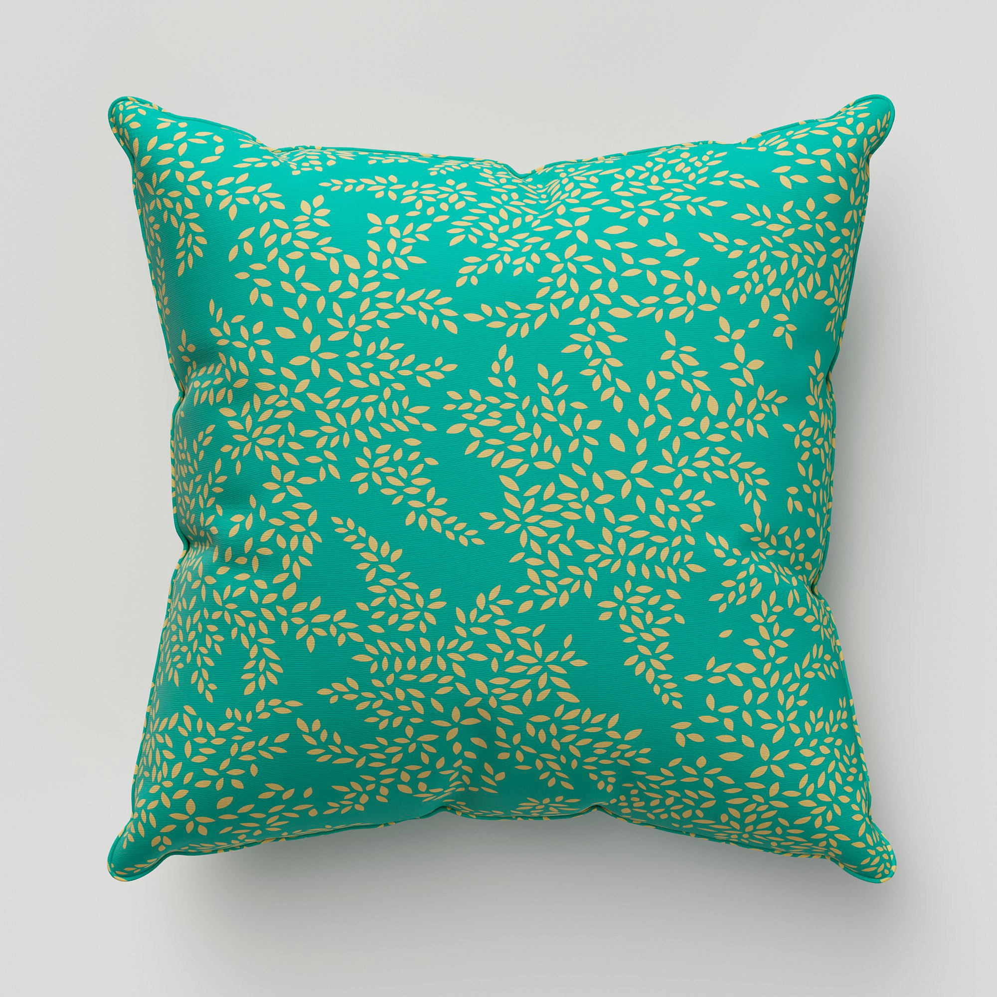 Sara Miller Little Leaves Green Cushion - Image 2